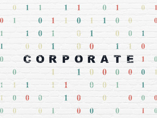 Business concept: Corporate on wall background