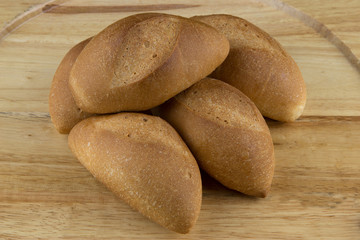 Bread Rolls on Wooden Tray