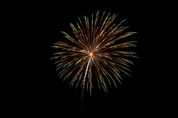 Obraz premium Colorful fireworks of various colors on black background
