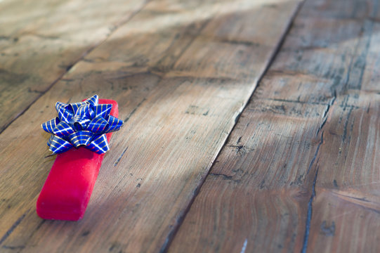 gift box  on a wooden background