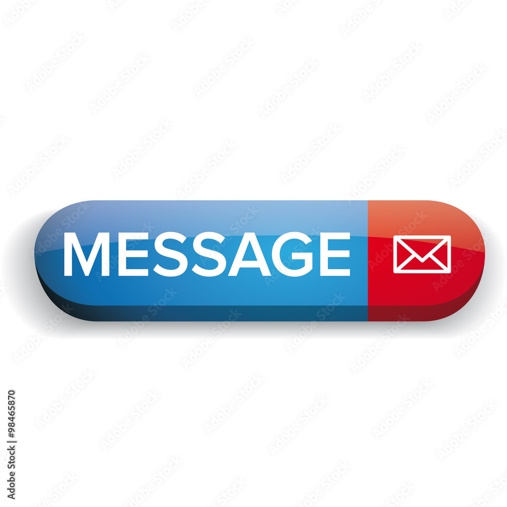 Fototapete Message button vector red and blue