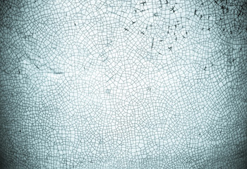 Blue crack ceramic texture surface, vintage background