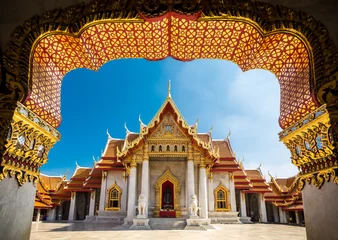 Fotobehang Marmeren Tempel - Bangkok © tawanlubfah