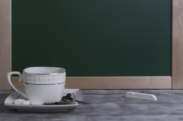 cup and saucer set with coffee