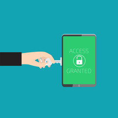 Protection against hacker concept. Vector illustration