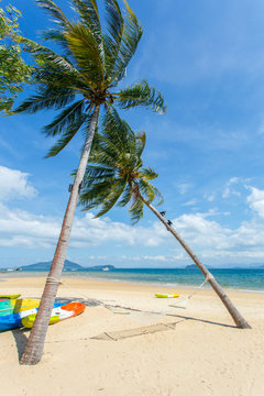 Canoe on the beach at sunshine day, Phayam Island, Ranong Province, Thailand