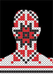 Profile picture - pixel traditional - head silhouette