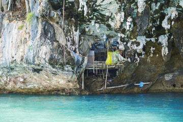 native house at a cliff island in Krabi / Thailand