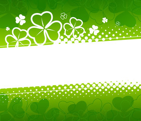Abstract background St. Patrick's Day with silhouettes of clover