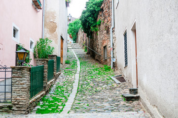 Obraz premium Paving stone narrow street in old city