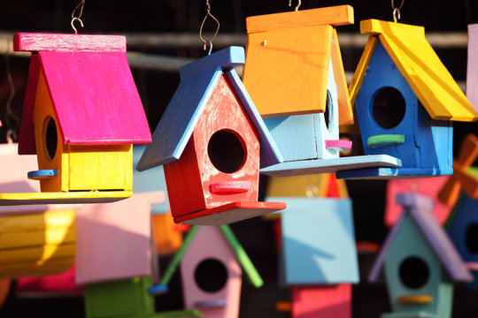 colorful bird house