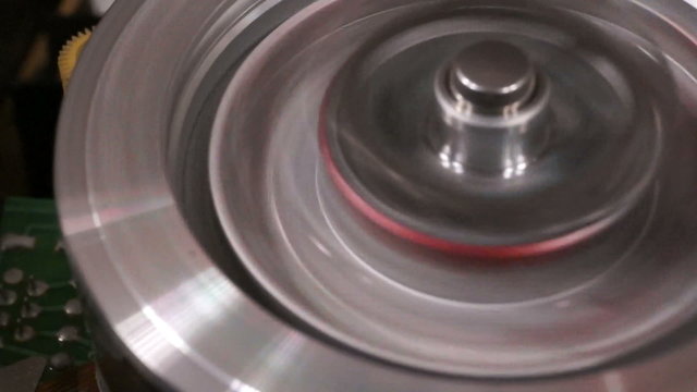 Rotating head of a VCR. Close up shot.