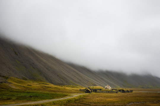 Traditional viking skyfall village