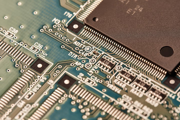 Fototapeta premium Electronic circuit board close up.