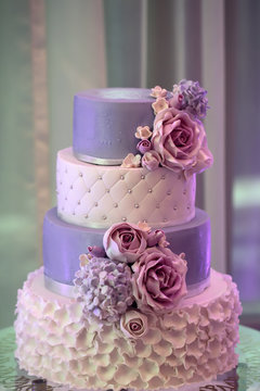 Four-layer wedding cake