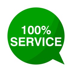 Green Speech Bubble 100% service