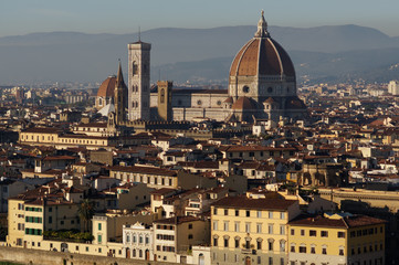 Fototapeta premium Classic view of Florence, sunset shot