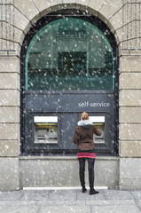 Girl at ATM