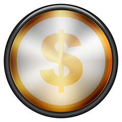 Dollar Golden sign button illustration
