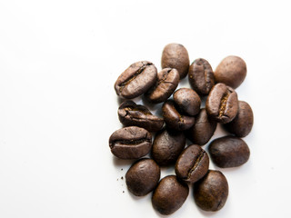 Coffee Beans Up Close and a Bright Background