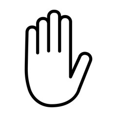 Stop sign hand / palm line art icon for apps and websites