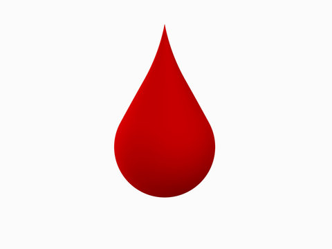 3d blood drop on white background