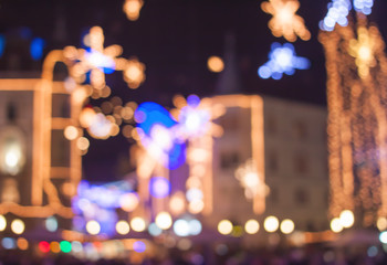 bokeh of New Year lights in Ljubljana