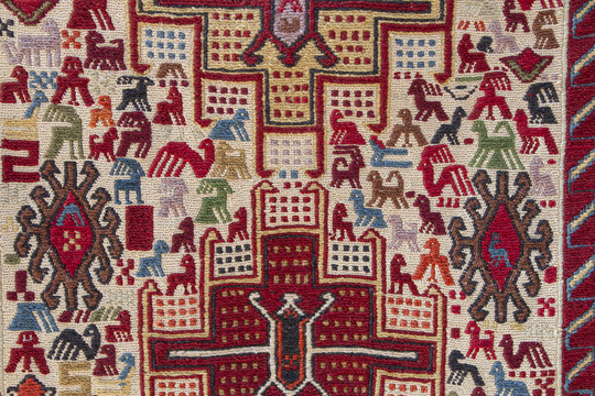 Orta Doğu T&uuml;rk halı ve kilim motifleri kumaş doku detay Retro dekoratif obje arka plan