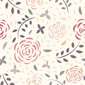 Vectorial floral seamless pattern of flowers