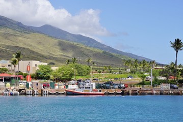 The harbor village of Maalaea on the West coast of Maui, Hawaii