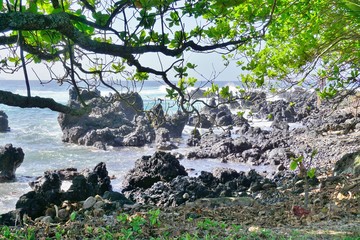The ocean at Keanae, on the rugged volcanic North Shore of Maui on the Road to Hana.