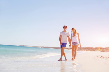 Romantic young couple on the beach