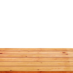 Wood table top on white
