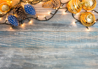 Vintage Christmas background with Christmas decoration