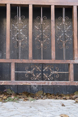 eski ahşap kapı ferforje demir dekorasyon Retro tasarım rüstik arka plan ve ev