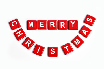 The letter of Merry Christmas on white background
