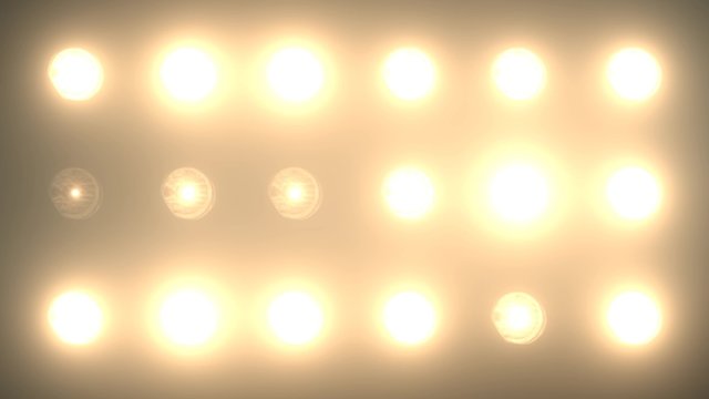 Bank of Stage Flood Lights Random Flashing - For use with Music Videos