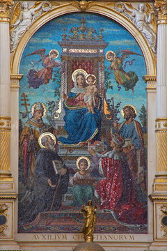 Vienna - Glass mosaic of Madonna from Schottenkirche