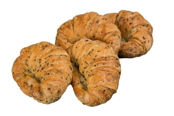  croissants with black sesame seeds
