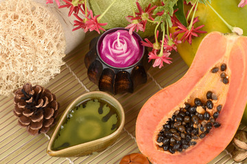 Face mask for acne treatment with Papaya and Egg white.