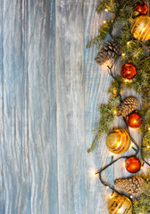 Fototapeta na wymiar Christmas fir tree with copyspace