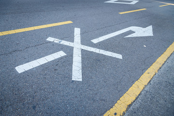 No Turn Right Arrow on Road