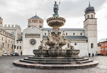 The Neptune fountain in Cathedral Square, Trento, Italy © isaac74