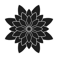 Abstract element for design - black flower