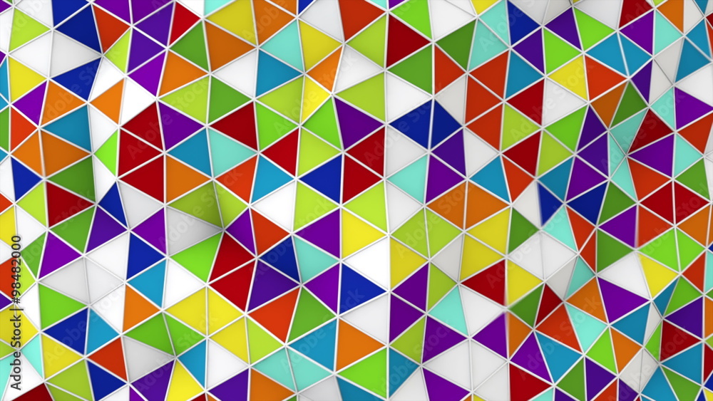 Poster colorful 3d render polygonal surface waving seamless loop