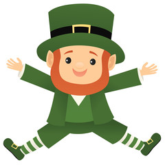 Leprechaun leaping into the air