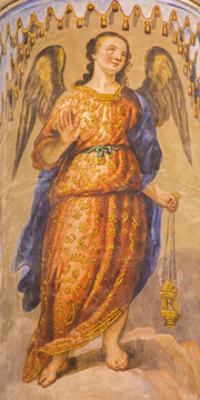 Granada - angel with the incense in nave of church Monasterio de San Jeronimo