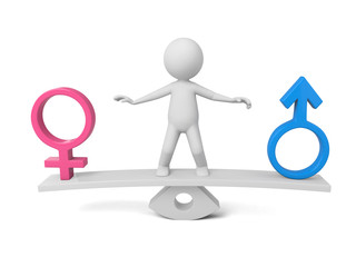 3D guy and male and female model