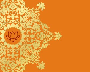 water lily, wedding card design, royal India