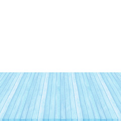 Wood floor blue pastel colour perspective on white background